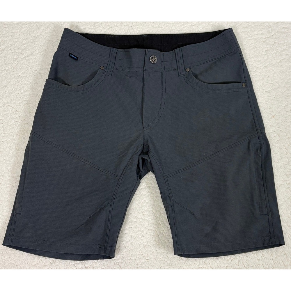 Kuhl Mens 32 Charcoal Gray Ripstop Hiking Cargo Shorts Outdoor Technical Utility